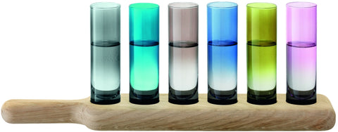 Paddle Wodka Set met Serveerplank Set van 6 Stuks Assorti