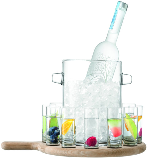 Paddle Wodka Set met Serveerplank en Ijsemmer Set van 13 Stuks