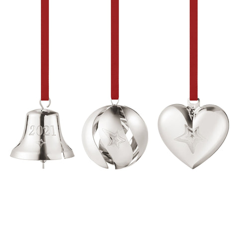 Kerst 2021 Giftset Hangers Bal/Bel/Hart Set van 3 Stuks